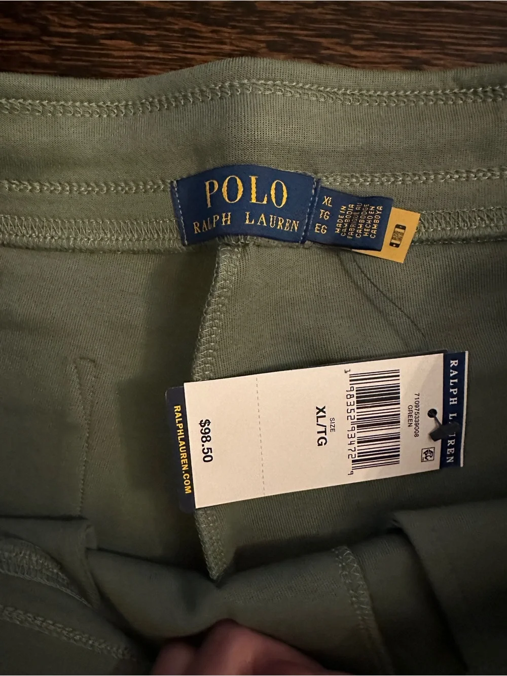 Ralph Lauren Olive Green Athletic Drawstring Shorts